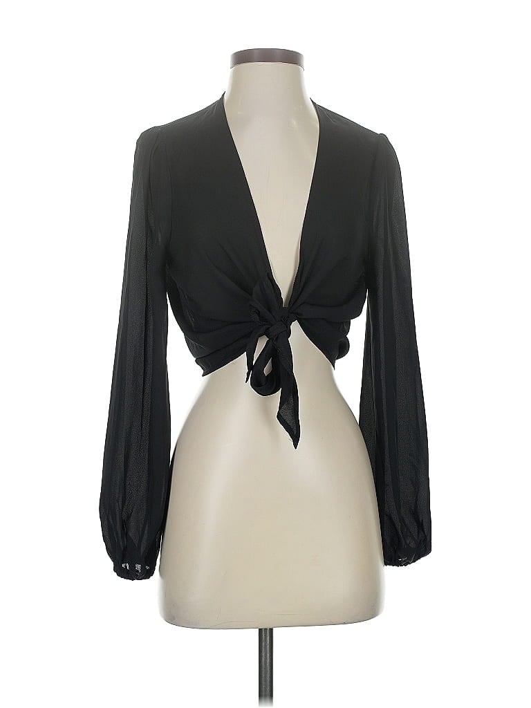 NASTY GAL INC. Pre-owned Long Sleeve Blouse In Black