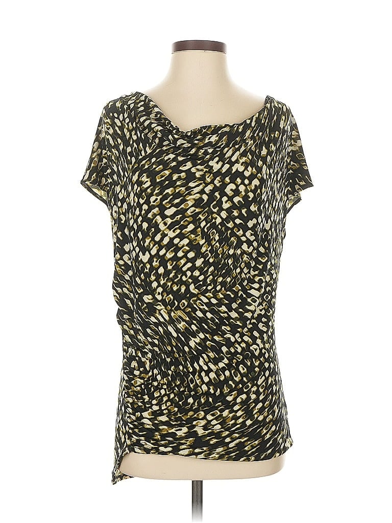 Pre-owned Vince Camuto Short Sleeve Top Gold Scoop Neck Tops