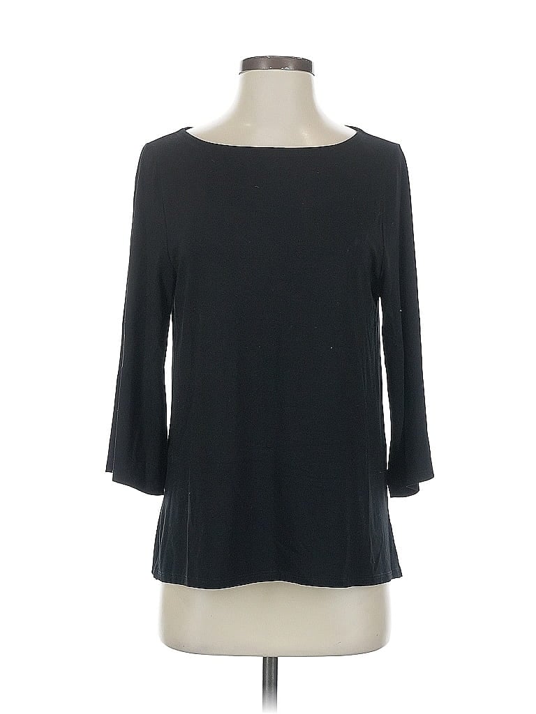 Pre-owned Eileen Fisher 3/4 Sleeve T-shirt In Black