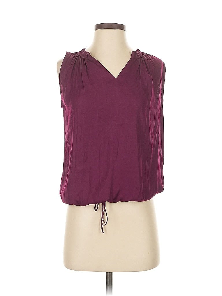 Pre-owned Left Coast By Dolan Sleeveless Blouse In Burgundy