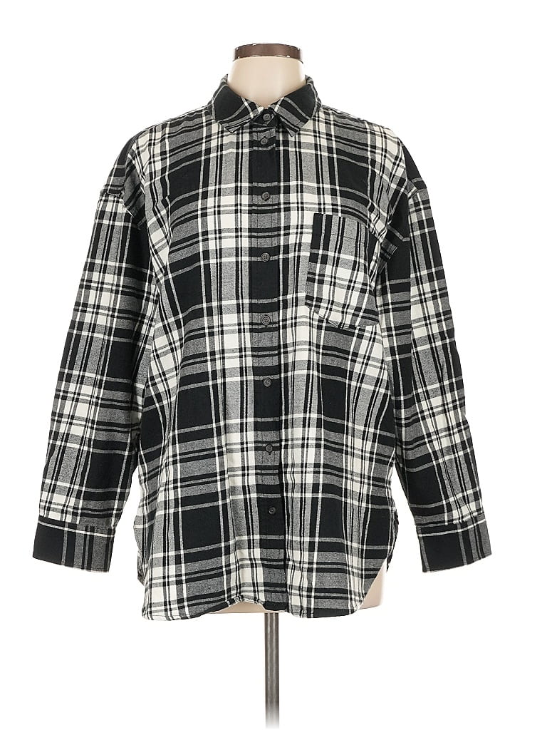 Pre-owned Universal Thread Long Sleeve Button Down Shirt In Black