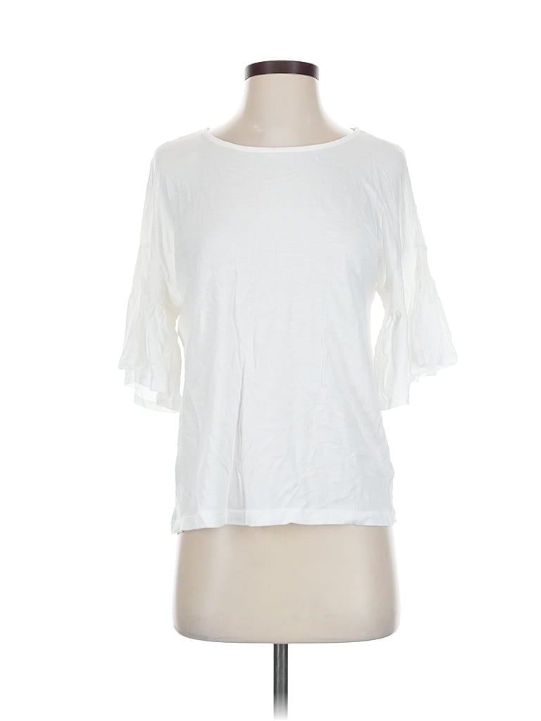 Click to view more detailed imagery on our partner's website Pre-owned 14th & Union Short Sleeve Top White Crew Neck Tops