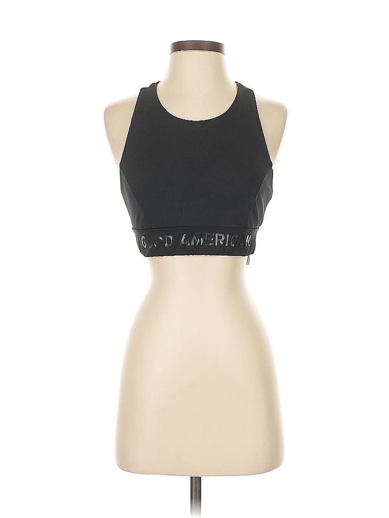 Pre-owned Good American Sports Bra In Black