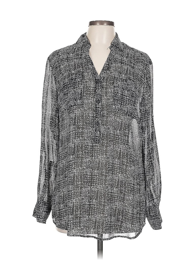 Click to view more detailed imagery on our partner's website Pre-owned New York And Company Long Sleeve Blouse In Gray