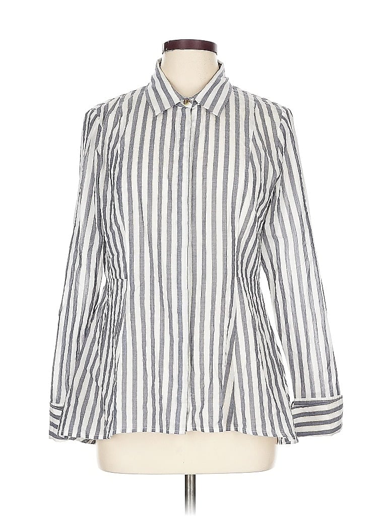 Pre-owned Michael Michael Kors Long Sleeve Blouse In Silver