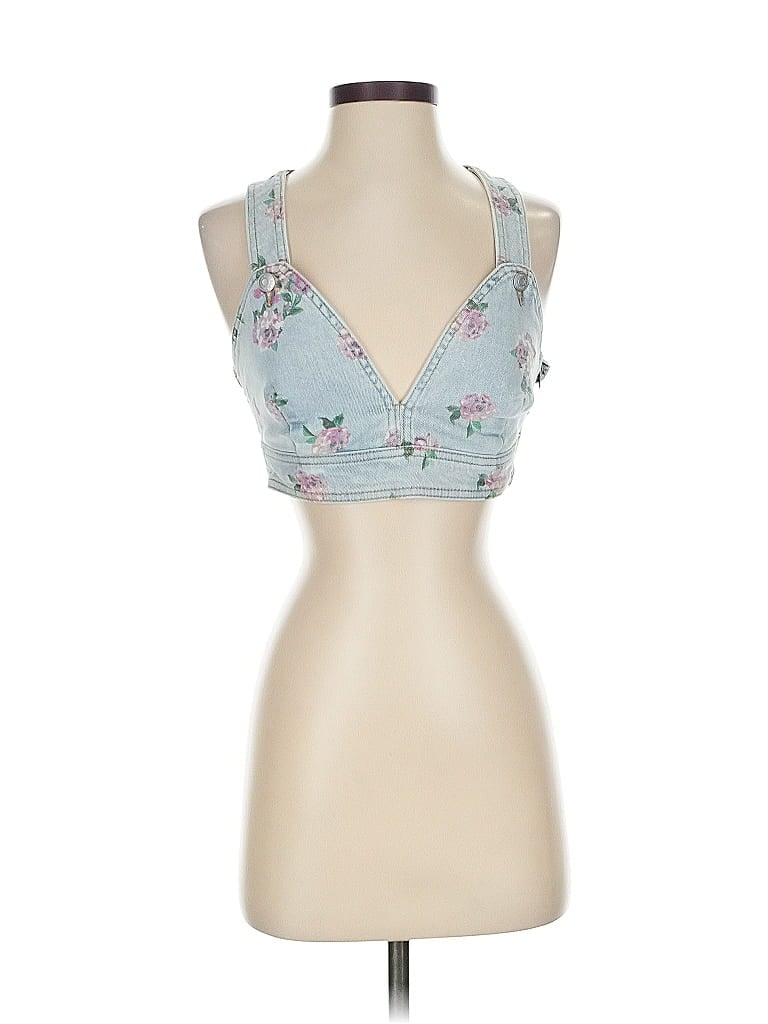 Click to view more detailed imagery on our partner's website Pre-owned Wild Fable Sleeveless Top Blue Sweetheart Neckline Tops