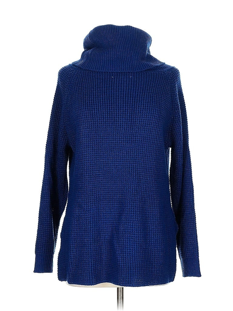 Pre-owned Eva Mendes By New York & Company Turtleneck Sweater In Blue