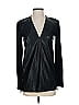 Helmut Lang 100% Leather Black Long Sleeve Blouse Size P (petite) - photo 1