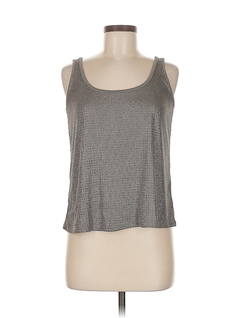 Pre-owned Aqua Tank Top Silver Halter Neckline Tops
