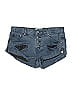 One 100% Cotton Hearts Blue Denim Shorts Size 0 - photo 1