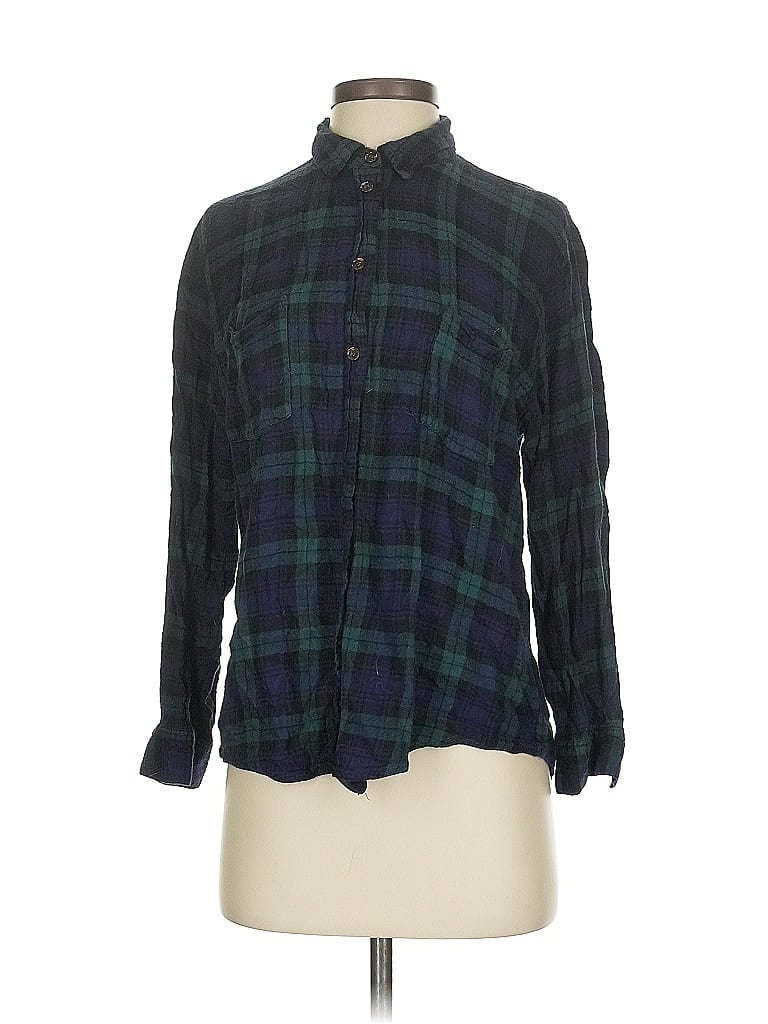 Pre-owned Bdg Long Sleeve Button Down Shirt In Blue