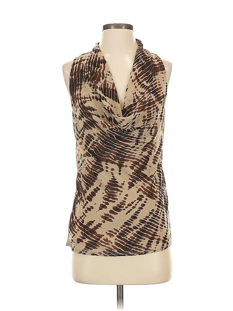 Pre-owned Ann Taylor Sleeveless Blouse In Brown