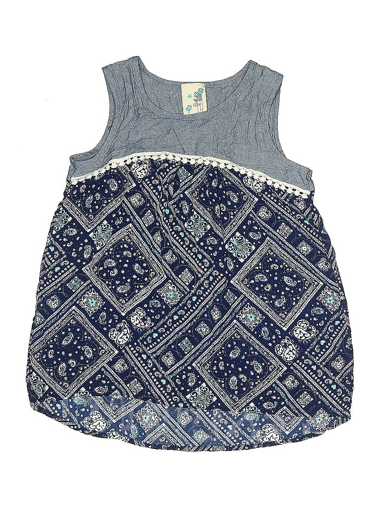 LILY BLEU Pre-owned Kids' Sleeveless Top Blue Scoop Neck Tops