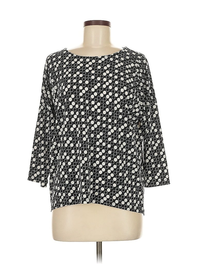 Pre-owned Chico's 3/4 Sleeve T-shirt In Black