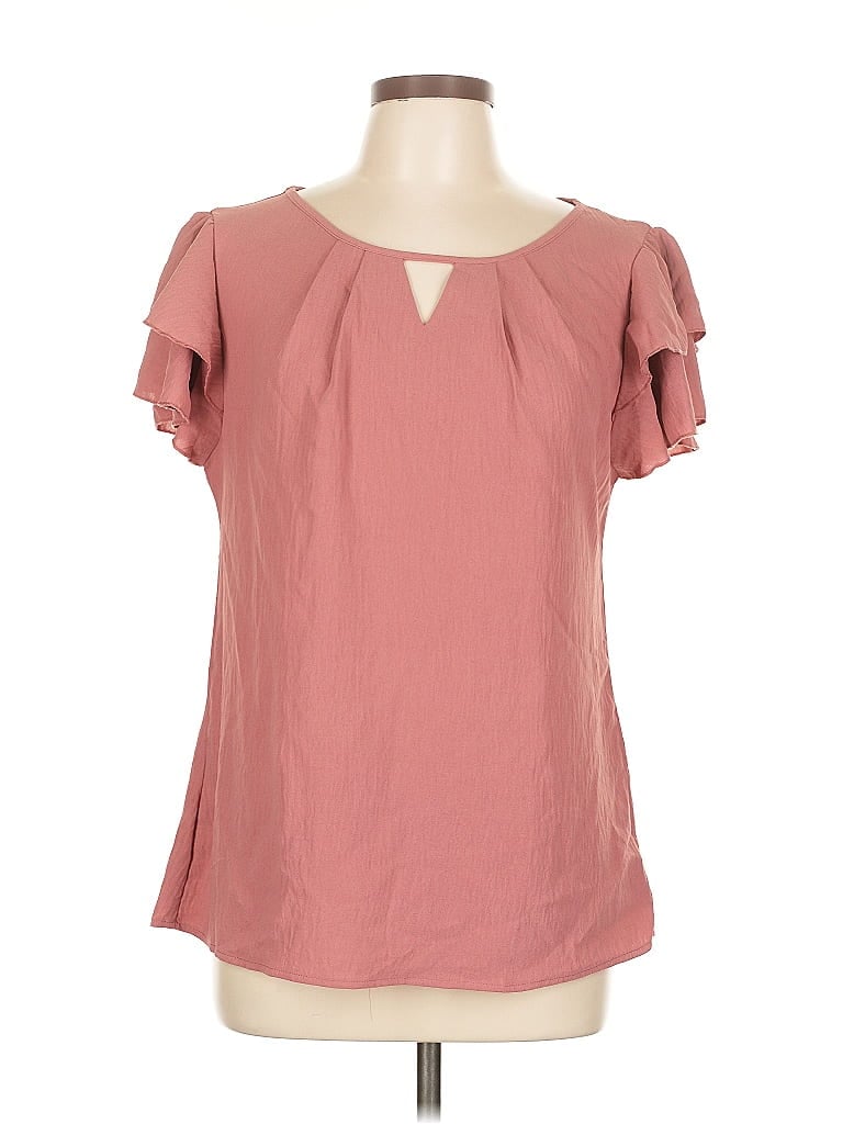 ASSORTED BRANDS Pre-owned Short Sleeve Blouse In Pink