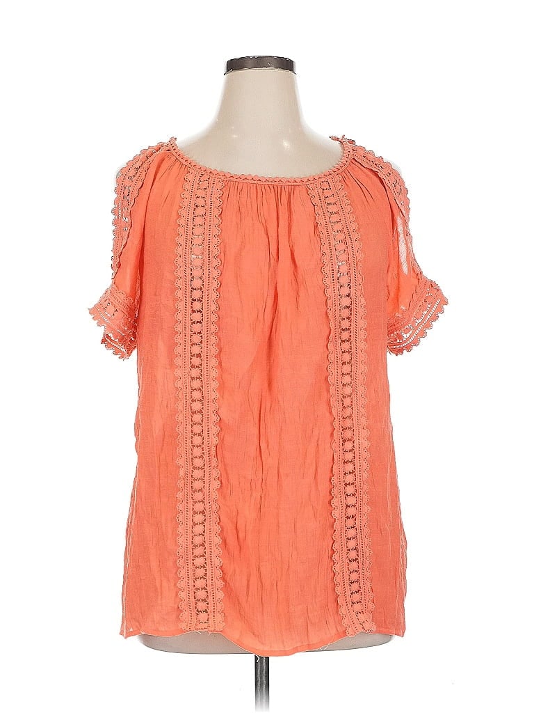 Pre-owned Studio Short Sleeve Blouse In Orange