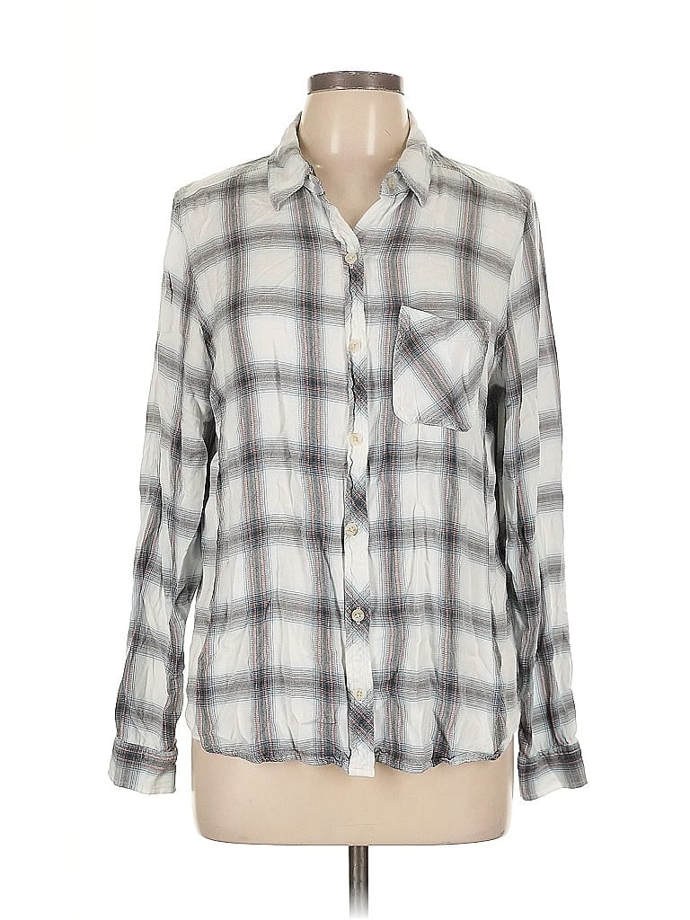 Pre-owned Universal Thread Long Sleeve Button Down Shirt In Gray