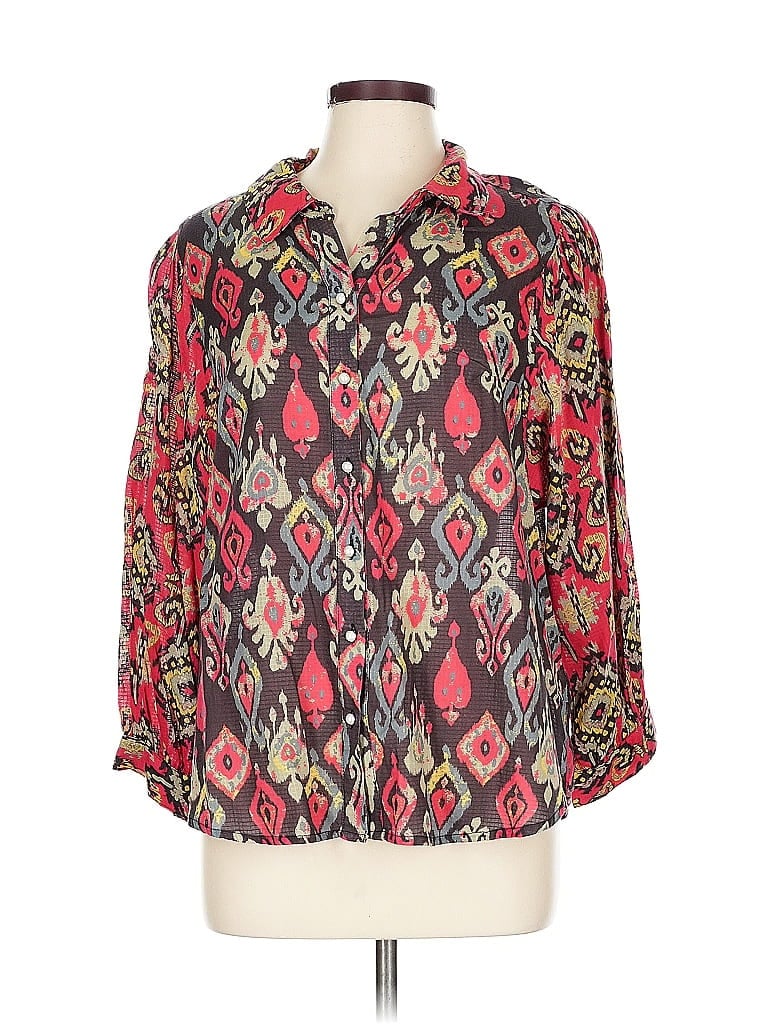 Pre-owned Forever That Girl For Anthropologie Long Sleeve Blouse In Red