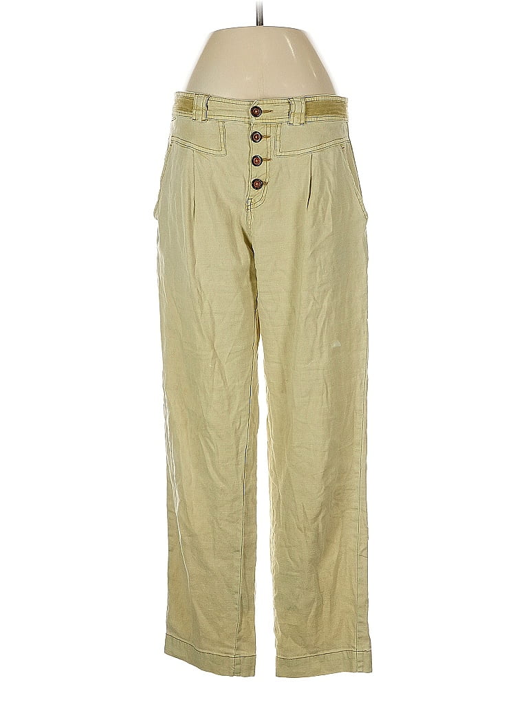 Pre-owned Sundance Linen Pants In Yellow