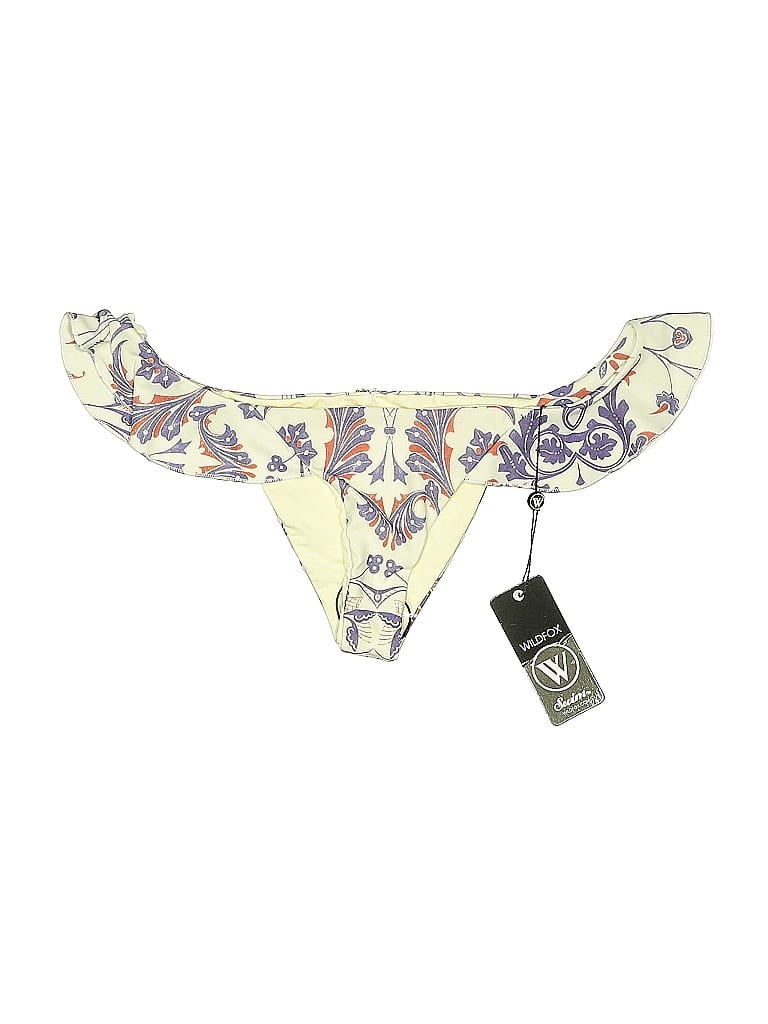 Wildfox Swimsuit Top Ivory Paisley Pattern Swimwear In White