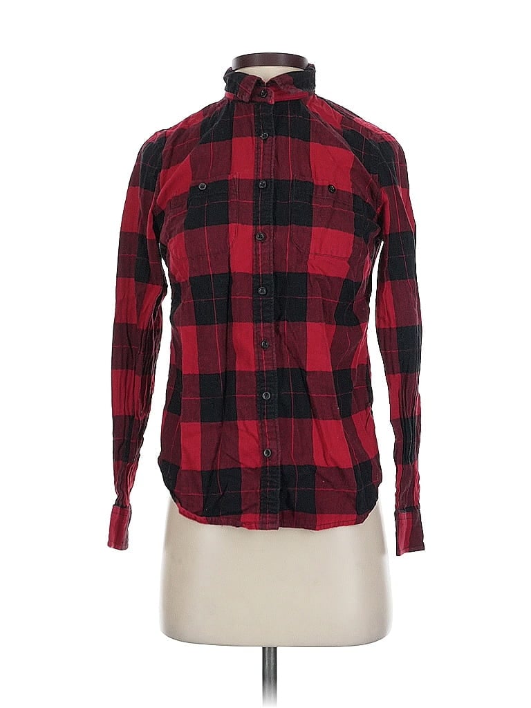 Pre-owned St. John's Bay Long Sleeve Button Down Shirt In Red