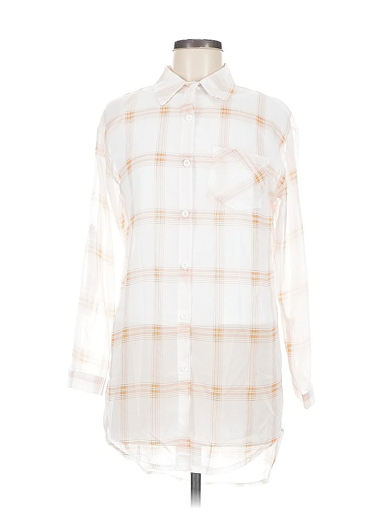 Unbranded 3/4 Sleeve Button Down Shirt In Multi