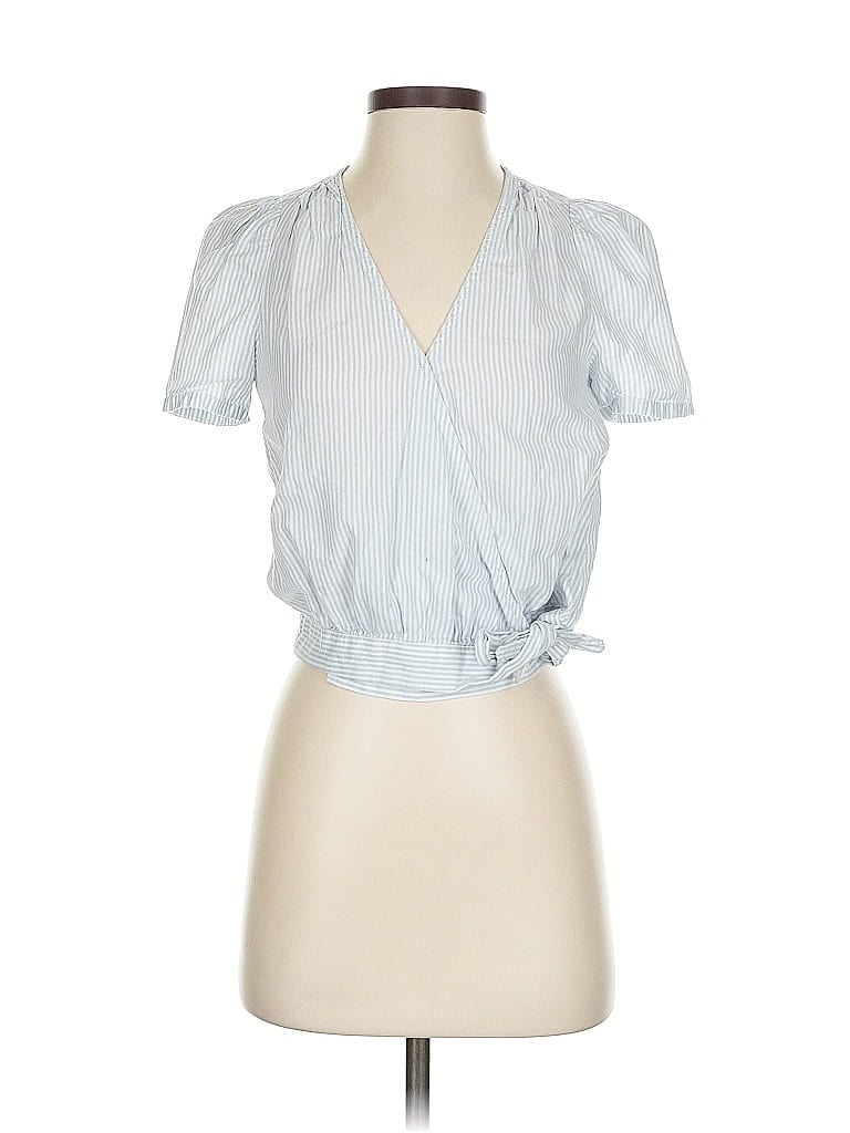 Click to view more detailed imagery on our partner's website Pre-owned Madewell Short Sleeve Blouse In Blue