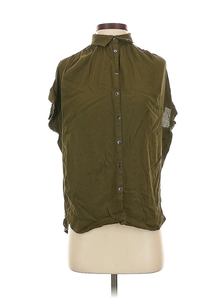 Pre-owned Madewell Sleeveless Button Down Shirt In Green