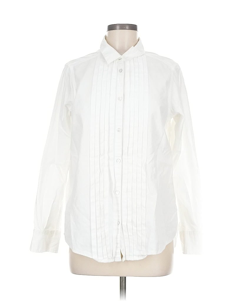 Pre-owned Sundance Long Sleeve Button Down Shirt In White