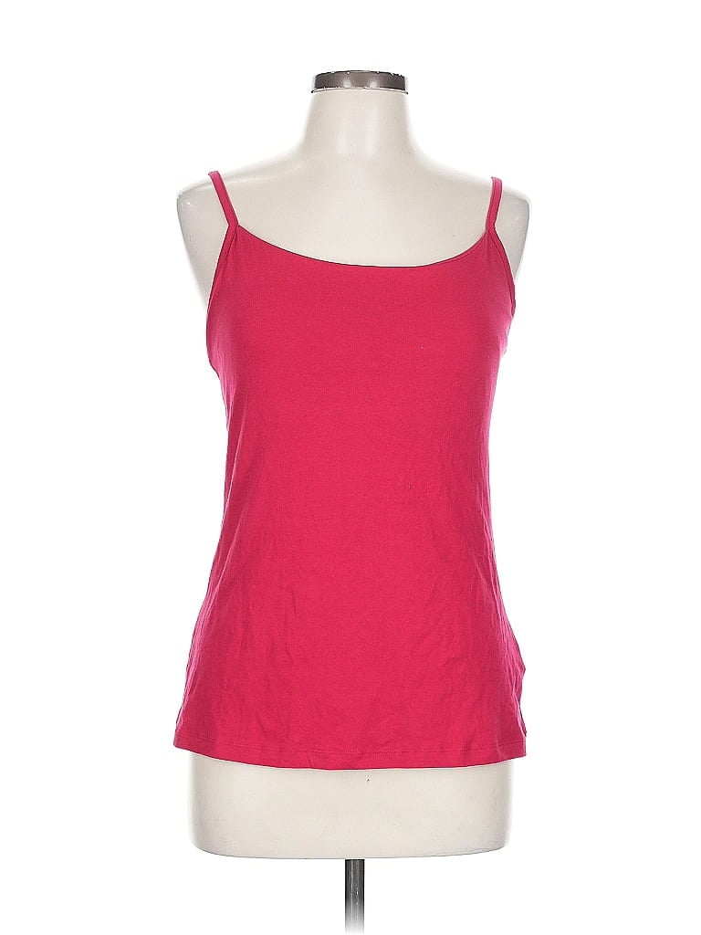 Pre-owned Oscar By Oscar De La Renta Sleeveless Top Red Scoop Neck Tops
