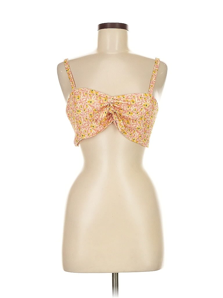 Pre-owned Resa Sleeveless Top Yellow Sweetheart Neckline Tops