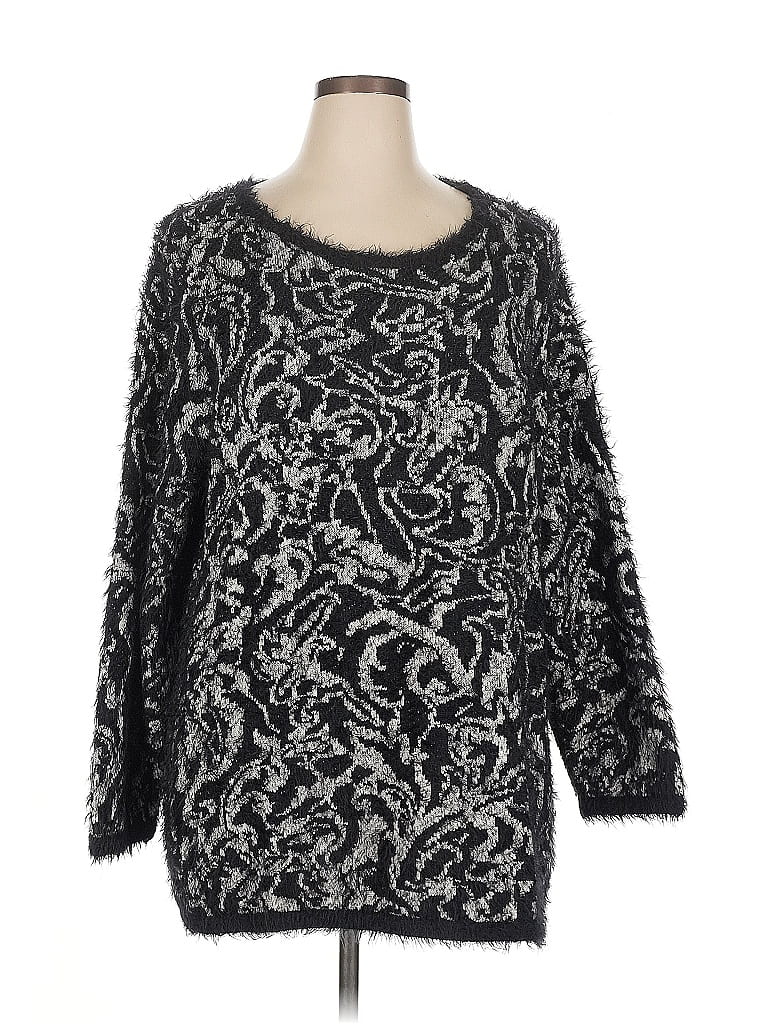 Pre-owned Chico's Pullover Sweater In Black