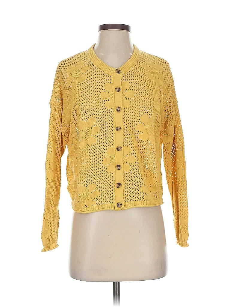 Pre-owned Madewell Cardigan Sweater In Yellow