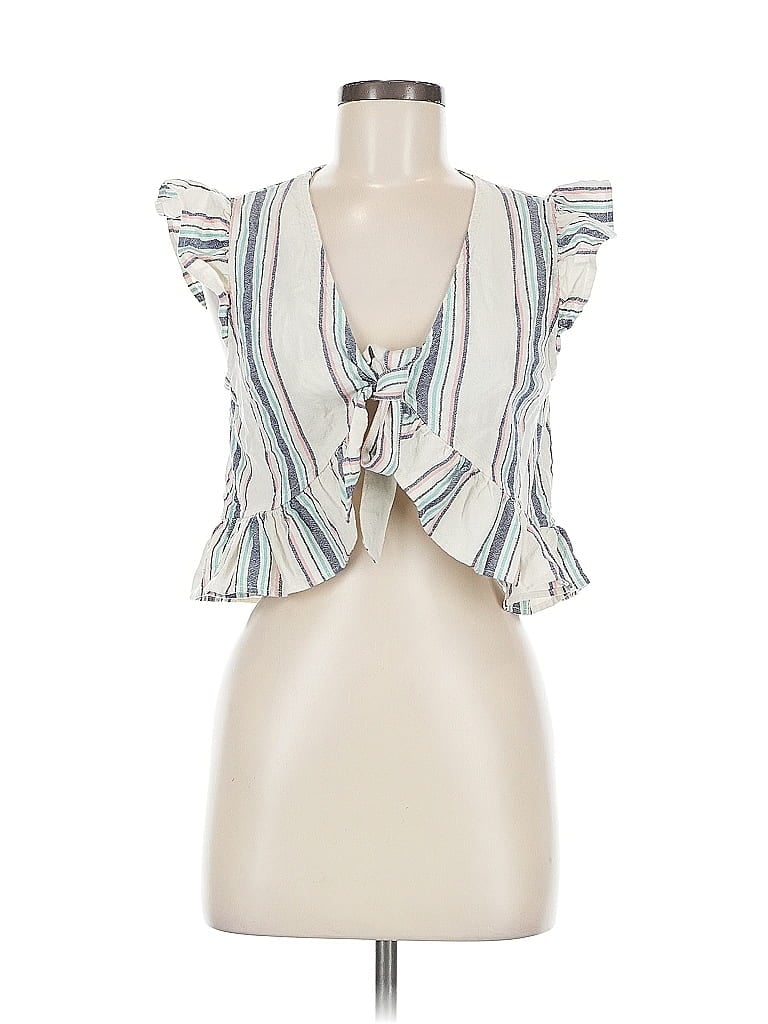 Pre-owned American Eagle Outfitters Sleeveless Blouse In White