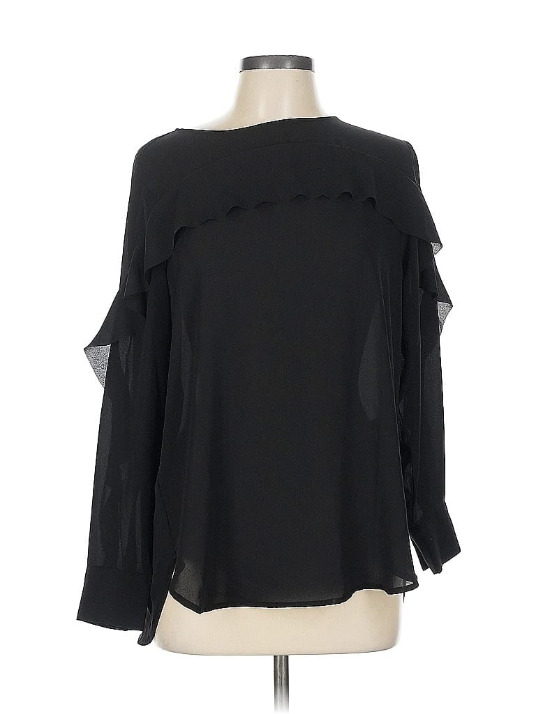 Pre-owned Banana Republic Long Sleeve Blouse In Black