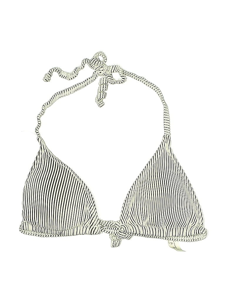 Pre-owned Unbranded Swimsuit Top White Chevron/herringbone Pattern Swimwear