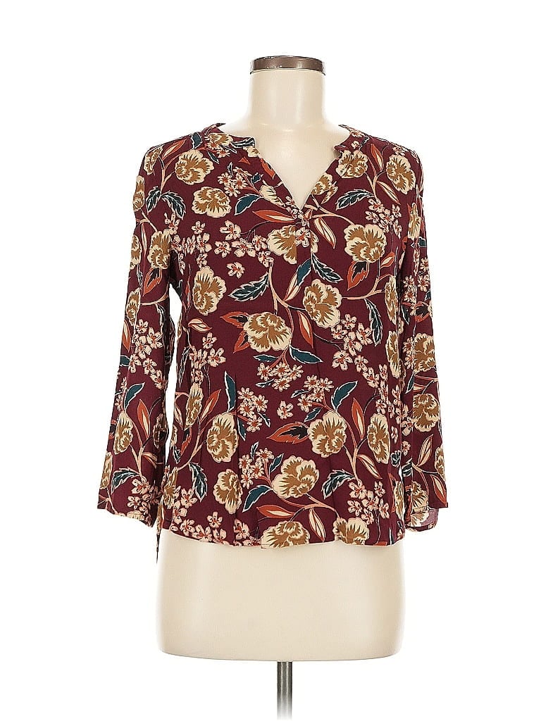 Pre-owned Daniel Rainn 3/4 Sleeve T-shirt In Burgundy