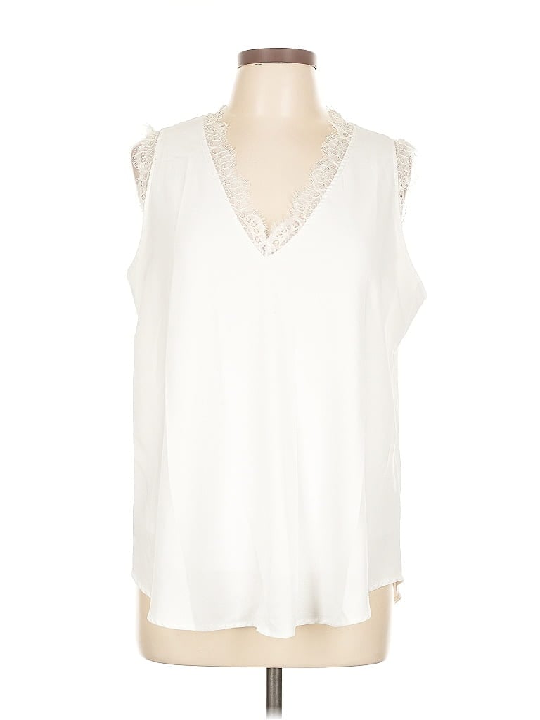Pre-owned Unbranded Sleeveless Blouse In White