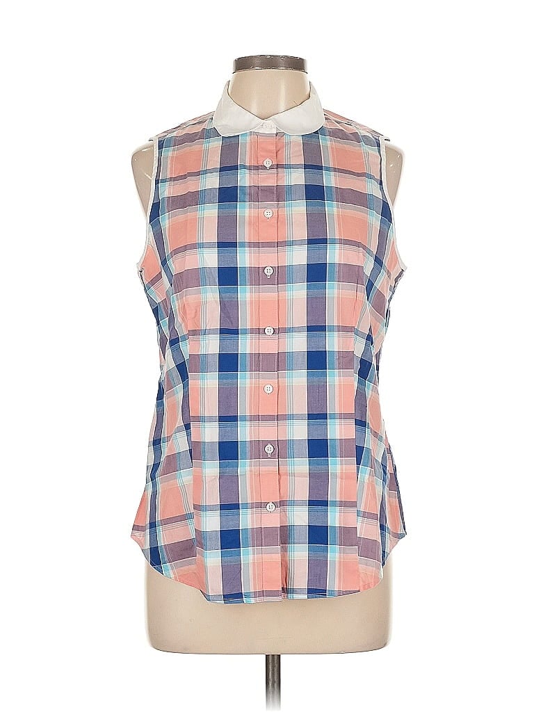 Pre-owned Brooks Brothers Sleeveless Button Down Shirt In Blue