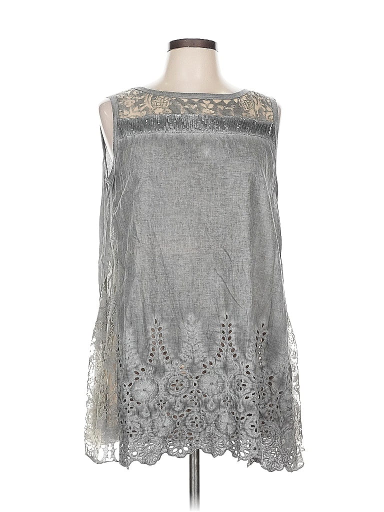Pre-owned Simply Couture Sleeveless Blouse In Gray