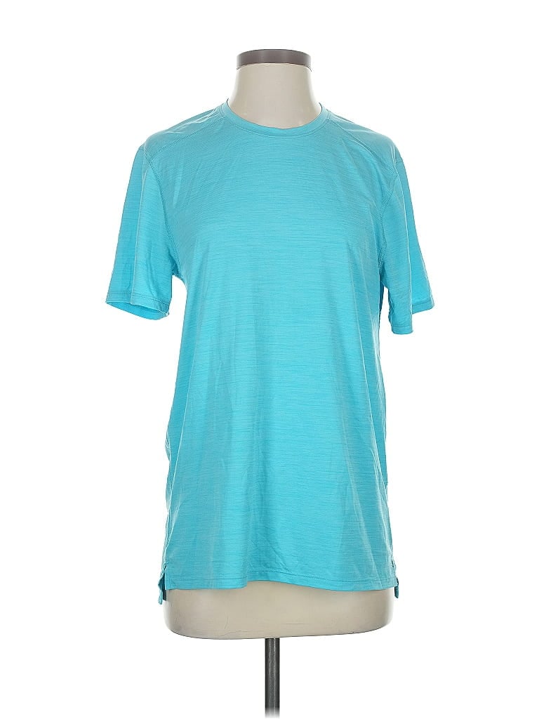 Pre-owned Dsg Short Sleeve Top Teal Crew Neck Tops In Blue