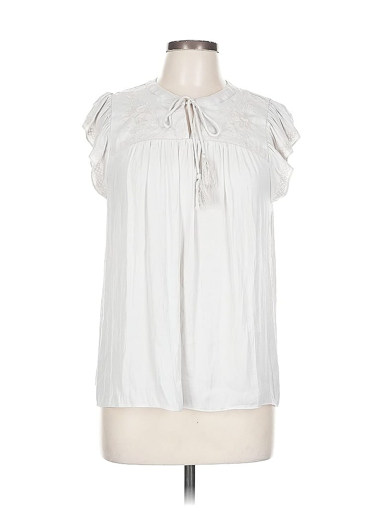 Pre-owned Rachel Zoe Tjx Short Sleeve Blouse In White