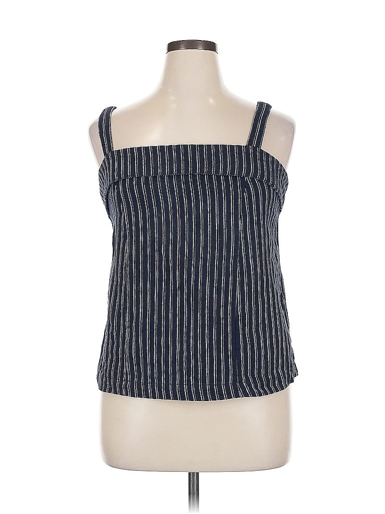 Pre-owned Point Sur Sleeveless Top Blue Square Neckline Tops