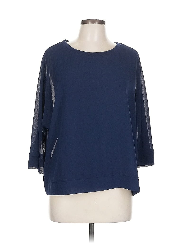 Pre-owned Hazel 3/4 Sleeve Top Blue Boatneck Tops