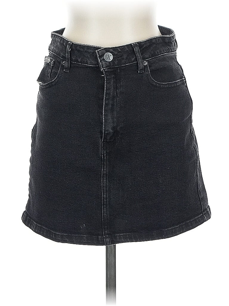 Pre-owned Calvin Klein Denim Skirt In Black
