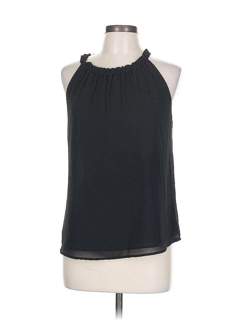 Pre-owned Assorted Brands Tank Top Black Solid Pattern Crew Neck Tops