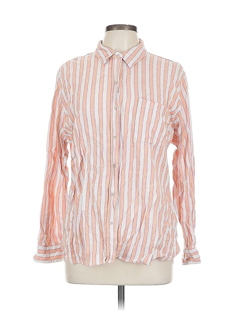 Pre-owned Universal Thread Long Sleeve Button Down Shirt In Orange