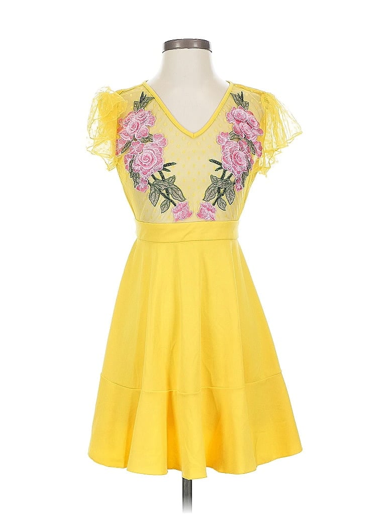 Pre-owned Shein Cocktail Dress In Yellow