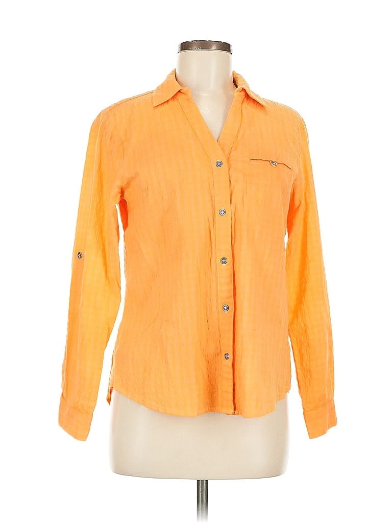 Pre-owned Kut From The Kloth Long Sleeve Button Down Shirt In Yellow