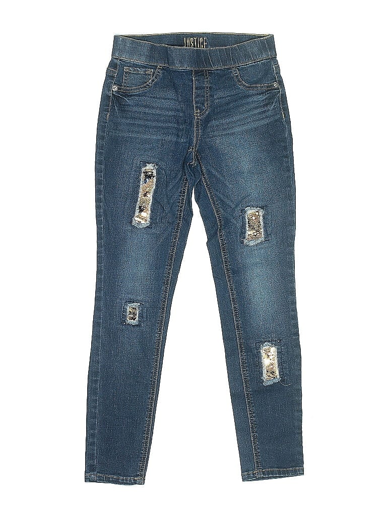 Pre-owned Justice Kids' Jeans In Blue